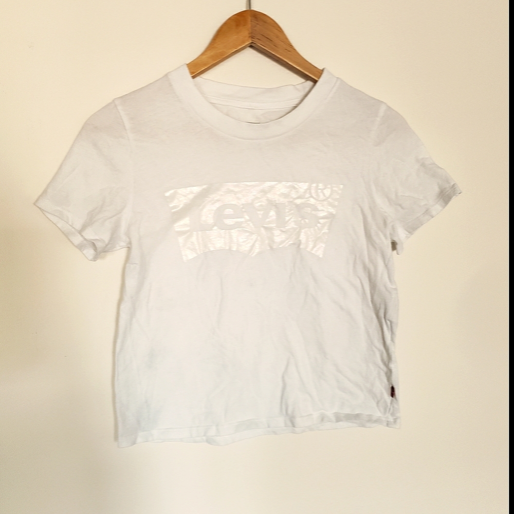 Unique Holographic Levis Crop T-shirt